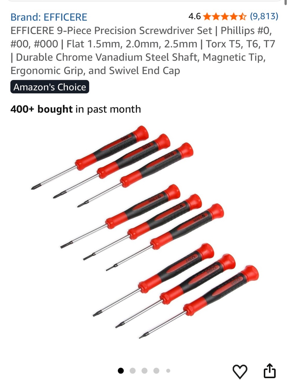 Precision Screwdriver Set - Red and Black Handles